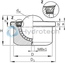 technical illustration-R053310510-Ball transfer units with felt seal &ndash; Size 60