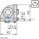 technical illustration-CAP COVER-Cover cap corner bracket (ball) R45x45, signal gray