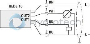 technical illustration-R901425454-Electronic pressure switch with display, 2 switching outputs, pressure range 0 &hellip; 400 bar, connector 4-pole M12x1 A-coded, throttle element
