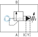technical illustration-R900943087-Suitable for use as preload, sequencing and changeover valve For subplate mounting Porting pattern according to ISO&nbsp;5781 As cartridge valve 4&nbsp;pressure ratings 4 adjustment types:<br>
&bull; Rotary knob<br>
&bull; Sleeve with hexagon and protective cap<br>
&bull; Lockable rotary knob with scale<br>
&bull; Rotary knob with scale Check valve, optional