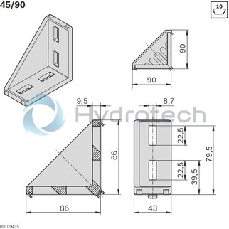 technical illustration-GUSSET 45X90-Bracket 45x90 set (standard)