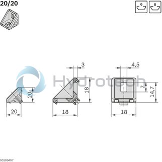 technical illustration-GUSSETS 20X20-Bracket 20x20 set (standard)