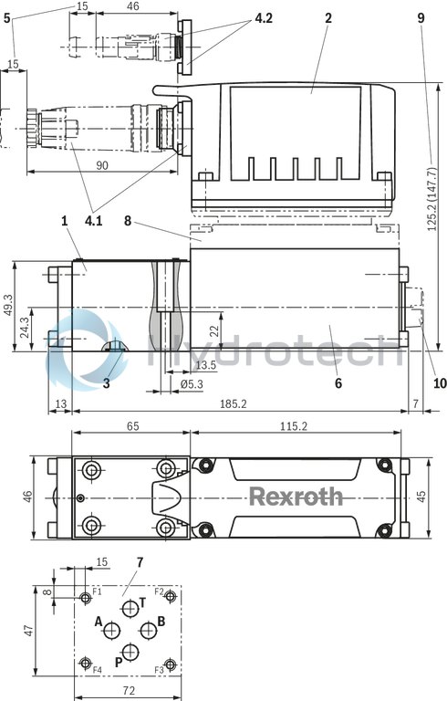 technical illustration-R901382312-Size 6, symbol C3, electrical with integrated electronics 24 V DC