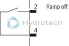 technical illustration-R978918205-Differential input, switchable from voltage to current input Additional non-isolated command value input Ramp generator, separately adjustable for upwards and downwards direction Cable break detection for current input 4 to 20&nbsp;mA Reverse polarity protection for the operating voltage Short-circuit protection and cable break detection of the solenoid conductor "Ready for operation" message Clocked power output stage