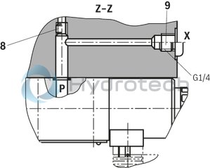 technical illustration-R901358044-Size 16, symbol X161, with solenoid actuation, 24 VDC