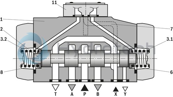 technical illustration-R900924016-Size 16, symbol J, electrical with solenoid