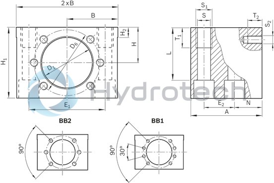 technical illustration-R150660050-Housing MGD 63x10