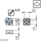 technical illustration-T CONNECTOR 30-T-connector 30x30 set (standard)