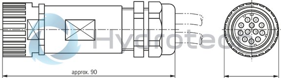 technical illustration-R901202350-Direct operated proportional directional valve with integrated digital control electronics for the pressure, force and flow control (Integrated Axis Controller IAC-P) Completely adjusted unit consisting of valve, pressure sensor(s) (optional), digital control electronics and field bus connection Operation by means of proportional solenoids with central thread and detachable coil Valve control spool, position-controlled Integrated pressure sensor plate (optional) For subplate mounting: Porting pattern according to ISO 4401 Analog interface for command and actual value Design for CAN bus with CANopen protocol DS 408 or Profibus-DP Quick commissioning via PC and WIN-PED 6 commissioning software