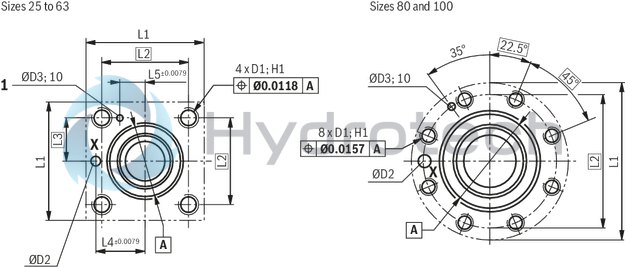 technical illustration-R901070943-Size 40, A &rarr; B, hydraulically actuated