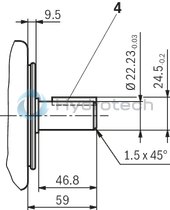 technical illustration-R901490342-Fixed displacement, size 122 cm³, pressure 175 bar, clockwise rotation, 600-1800 rpm, mounting flange SAE-C