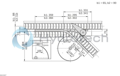 technical illustration-3842551100-90&deg; diverter, left, VFplus 90