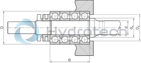 technical illustration-R159A43001-Assembly group bearing unit LAS, size 30 x 5R/10R;39 x 5R/10R