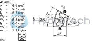 technical illustration-3842557954-Strut profile 45x30&deg; 20xL=6070mm