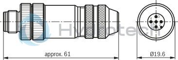 technical illustration-R901202350-Direct operated proportional directional valve with integrated digital control electronics for the pressure, force and flow control (Integrated Axis Controller IAC-P) Completely adjusted unit consisting of valve, pressure sensor(s) (optional), digital control electronics and field bus connection Operation by means of proportional solenoids with central thread and detachable coil Valve control spool, position-controlled Integrated pressure sensor plate (optional) For subplate mounting: Porting pattern according to ISO 4401 Analog interface for command and actual value Design for CAN bus with CANopen protocol DS 408 or Profibus-DP Quick commissioning via PC and WIN-PED 6 commissioning software