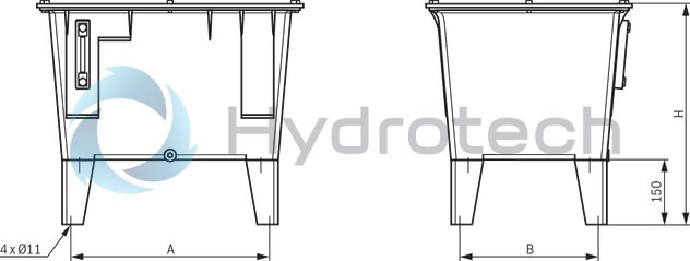 technical illustration-R919101941-Stable aluminum tank Modular design Compact power unit design Individual adaptation possible Versatile possible applications Additional options possible Clear, maintenance-friendly arrangement
