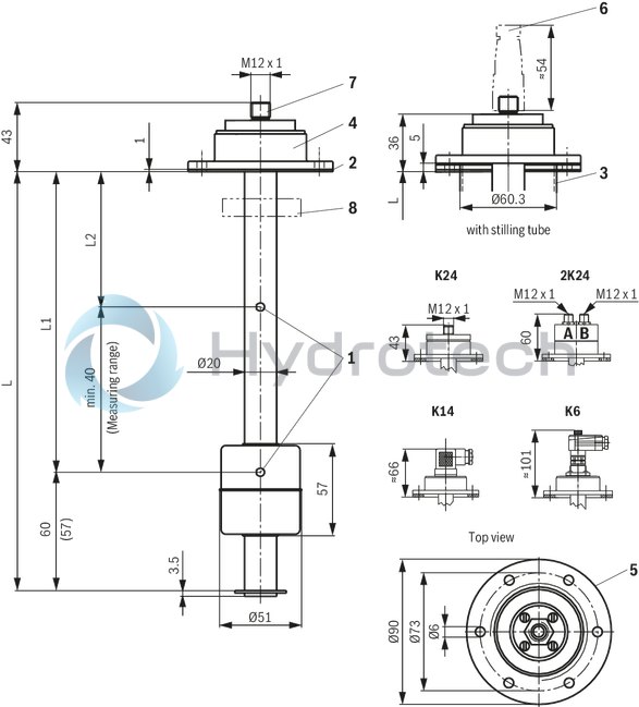 technical illustration-R901335458-Float switch combined with temperature contact