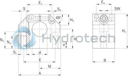 technical illustration-R105772000-Shaft support block (aluminum), 20