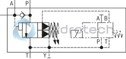 technical illustration-R900923156-For subplate mounting As cartridge valve 4 adjustment types, optionally:<br>
&bull; Rotary knob<br>
&bull; Adjustment spindle with protective cap<br>
&bull; Lockable rotary knob with scale<br>
&bull; Rotary knob with scale 4&nbsp;pressure ratings Solenoid-operated unloading via built-on directional spool valve