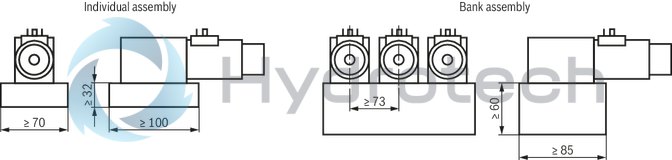 technical illustration-R901271163-3/2- or 4/2-way version Porting pattern according to ISO&nbsp;4401-05-04-0-05 Wet-pin DC solenoids Safe switching also with longer standstill periods under pressure Solenoid coil can be rotated by 90&deg; Electrical connection with individual connection With manual override, optional