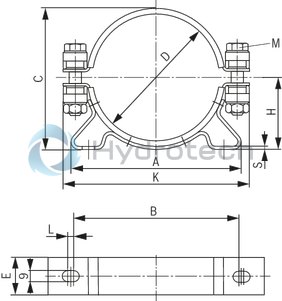 technical illustration-R901435305-Bladder-type accumulator size 20 liters, 330 bar for industrial applications at standard temperatures