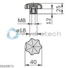 technical illustration-3842516850-Star knob M6, L20