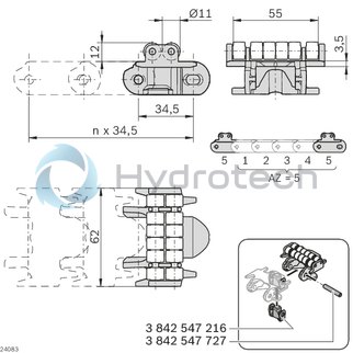 technical illustration-3842546017-Chain link for accumulation roller chain VFplus 65