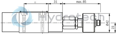 technical illustration-R978902858-Direct operated directional spool valve Operating methods: Hydraulic Porting pattern according to DIN&nbsp;24340 form A (without locating hole) Porting pattern according to ISO&nbsp;4401-03-02-0-05 (with locating hole) Subplates see data sheet 45052 (separate order) Inductive position switch and proximity sensors (contactless)