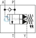 technical illustration-R900941546-For subplate mounting As cartridge valve 4 adjustment types, optionally:<br>
&bull; Rotary knob<br>
&bull; Adjustment spindle with protective cap<br>
&bull; Lockable rotary knob with scale<br>
&bull; Rotary knob with scale 4&nbsp;pressure ratings Solenoid-operated unloading via built-on directional spool valve