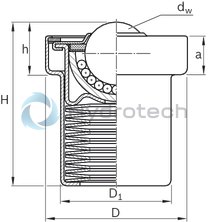technical illustration-R053212210-Ball transfer units with felt seal &ndash; Size 22
