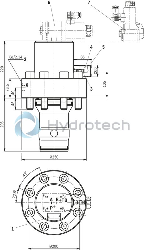 technical illustration-R900940720-Functional product design Modular set-up:&bull; Cartridge valve with various options&bull; Control cover in various variants for realization of selected functions&bull; Electric monitoring of the spool position Power and flow-optimized design:&bull; High flows&bull; Low pressure drops&bull; High switching velocities&bull; Low leakage oil flowsRobust design:&bull; High reliability&bull; Long life cycle Other features:&bull; Small installation size, low weight&bull; Easy to service