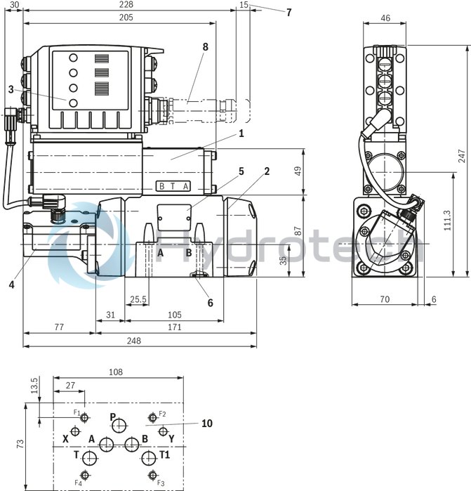 technical illustration-R901486108-Size 16, symbol W6, electrical with integrated electronics, 24 V DC