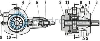 technical illustration-R900919237-Variable displacement pump, size 14 ccm, pressure 70 bar for industrial applications, open circuit