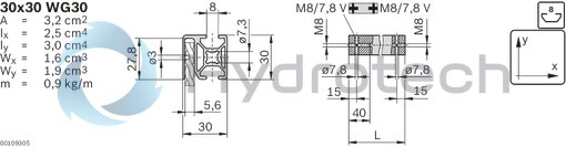 technical illustration-OBSOLETE-Cover cap, protective grille profile 30x30, black