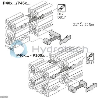 technical illustration-3842554442-Longitudinal end connector, two-sided, length 40