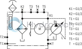 technical illustration-R904100644-100% duty cycle Compact design Low noise High cooling capacity Wide field of application Large number of variants Various mounting options Complete hydraulic control possible Ready for connection