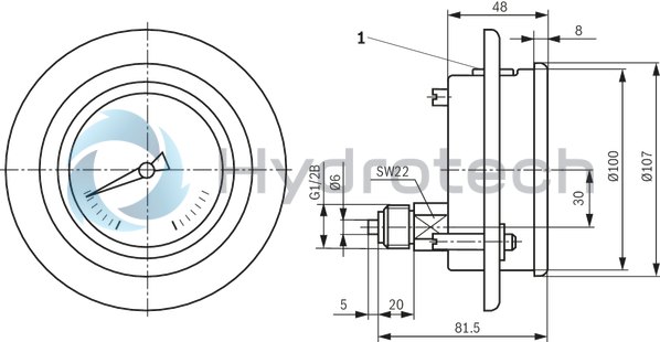 technical illustration-R900771208-For measuring and displaying pressure in hydraulic systems