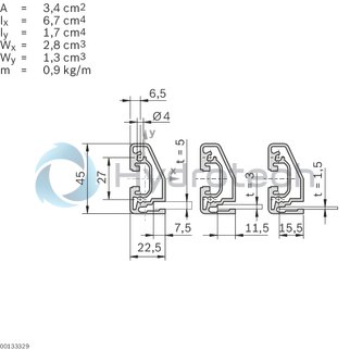 technical illustration-3842535637-Corner bracket for frame profile 22.5x45