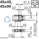 technical illustration-3842538695-Supporting arm joint 45x90 <i>designLINE</i>