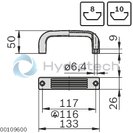 technical illustration-3842525481-Strap-shaped handle 26x133x50, ESD