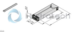 technical illustration-3842537343-With three GST outlet sockets for looping through the electrical current Very inexpensive to operate (low power consumption, long life) Low weight Suitable for use at ESD workstations SL&nbsp;78 electronic: Attached to a strut extension (workstations with B&nbsp;=&nbsp;990&nbsp;mm) or to a hanger (workstations with B&nbsp;&ne;&nbsp;990&nbsp;mm) SL&nbsp;48 electronic: Mounting to a hanger SL&nbsp;36 electronic: Fastening to the vertical strut of the strut extension