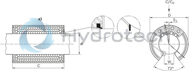 technical illustration-R067805000-Radial LB, 50, without seal