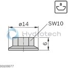 technical illustration-HS10-M8X20-T-bolt M8x20