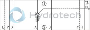 technical illustration-R900589414-Sandwich plate valve for use in vertical stackings Porting pattern according to ISO&nbsp;4401-08-08-0-05 For the leakage-free blocking of one or two actuator ports, optional Various cracking pressures Pre-opening standard Check valve installation sets available individually Special versions on request