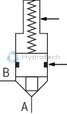 technical illustration-R900910269-Size 16, bidirectional (A → B, B → A), hydraulically actuated, spool type AE
