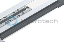 technical illustration-R039013001-Protection of the guideway and drive components by sealing strip (excluding MKK-165) Idler (non-drive) end enclosure: with integrated belt-tensioning system. The belt pulley system is equipped with ball bearings that have lifelong lubrication The Rexroth Ball Rail System features one-point lubrication from both sides; one-point lubrication is only suitable for grease lubrication with a manual grease gun Individual lubrication versions for connection to one-point lubrication systems (only for product generation 3) Attachments are fastened to the carriage using T-slots or threaded holes Ball Guide Rail with corrosion-resistant coating, Ball Runner Block made of corrosion-resistant steel (only for product generation 3) Absolute position measuring system IMS-A directly integrated into the guide system (for MKR-080 and MKR-110, product generation 3) With planetary gearbox with various gear ratios and versions for optimizing external load to motor inertia. Servo motor with multi-turn encoder, 1-cable or 2-cable connection, with or without holding brake Magnetic field sensors can be mounted without additional attachments directly onto the profile body (only for product generation&nbsp;3) Switch (proximity or mechanical), cable duct, socket-plug and extension cable Extensive accessories for connection and clamping elements and connecting shafts Nameplate with technical parameters for easy start-up