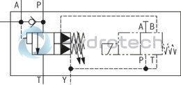 technical illustration-R900923156-For subplate mounting As cartridge valve 4 adjustment types, optionally:<br>
&bull; Rotary knob<br>
&bull; Adjustment spindle with protective cap<br>
&bull; Lockable rotary knob with scale<br>
&bull; Rotary knob with scale 4&nbsp;pressure ratings Solenoid-operated unloading via built-on directional spool valve