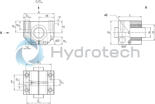 technical illustration-R170225020-Linear set (aluminum), HE-H-50, with two seals