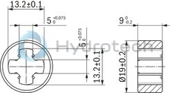 technical illustration-R900932269-INTERNAL GEAR PUMP, size 16, pressure 250 bar for industrial and mobile applications, open circuit