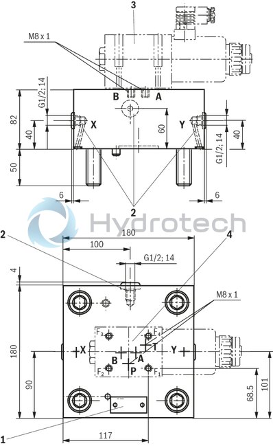 technical illustration-R901046548-2 area ratios 4 different springs 6 different cracking pressures